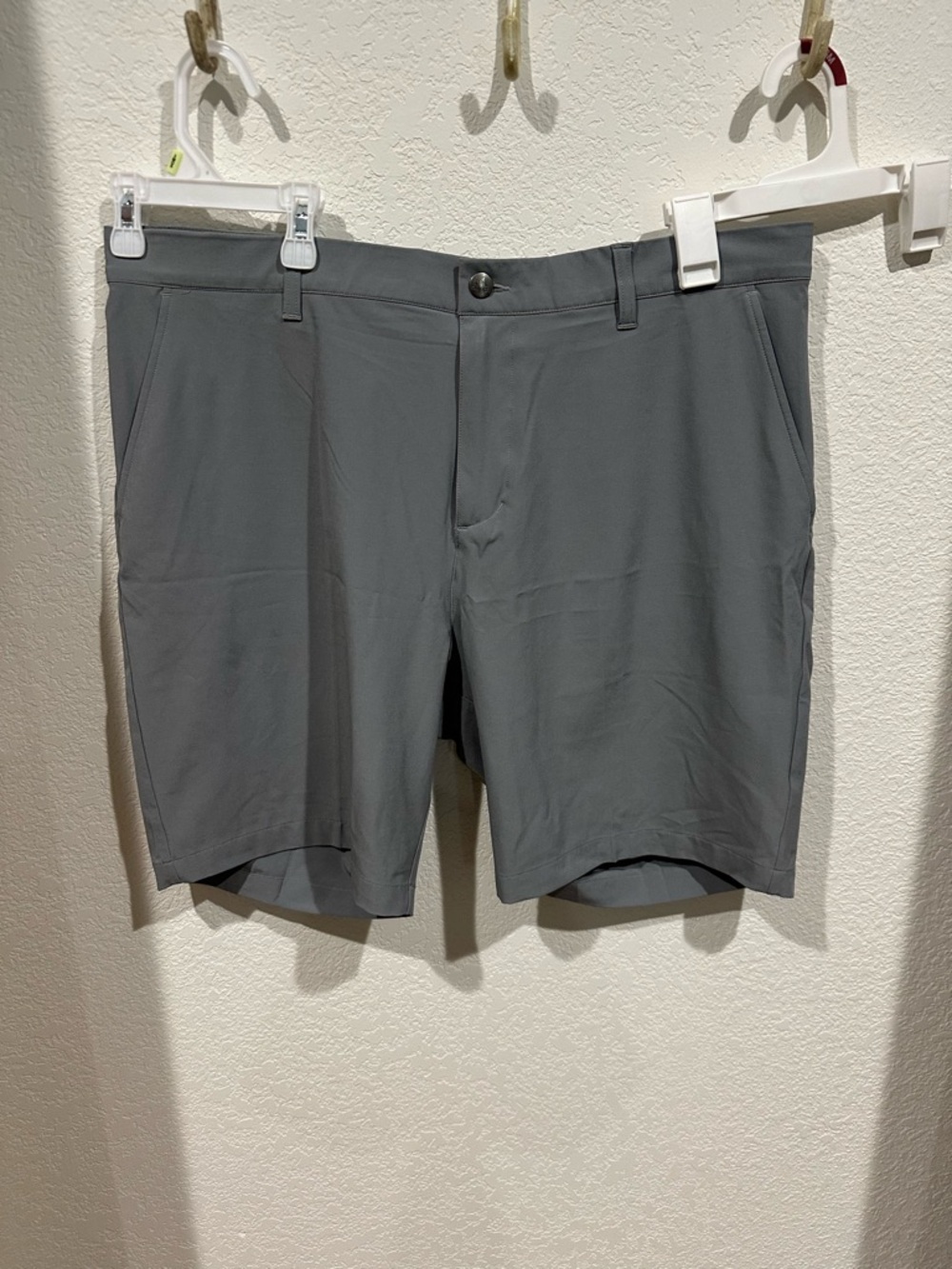 adidas Men's Gray Flat Front Performance Golf Shorts
